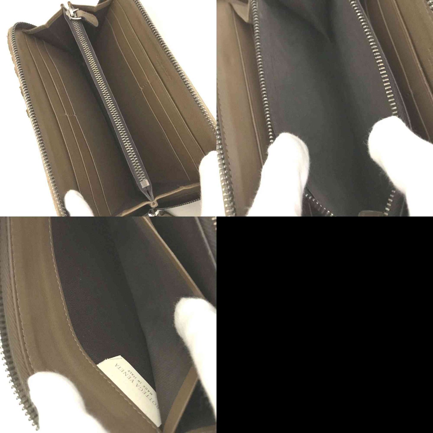 $1100 Bottega Veneta Nappa Intrecciato Zip Around Wallet Ebano Brown