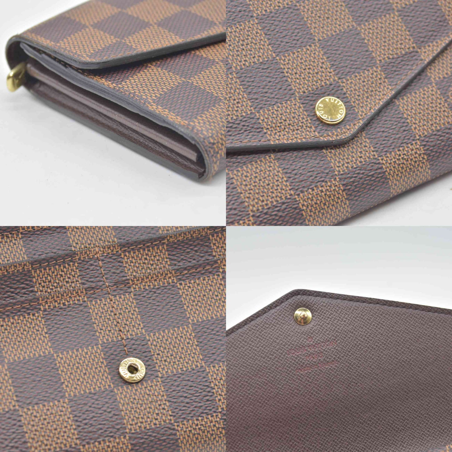 $775 2019 Louis Vuitton Damier Ebene Sarah Wallet NM CT4169