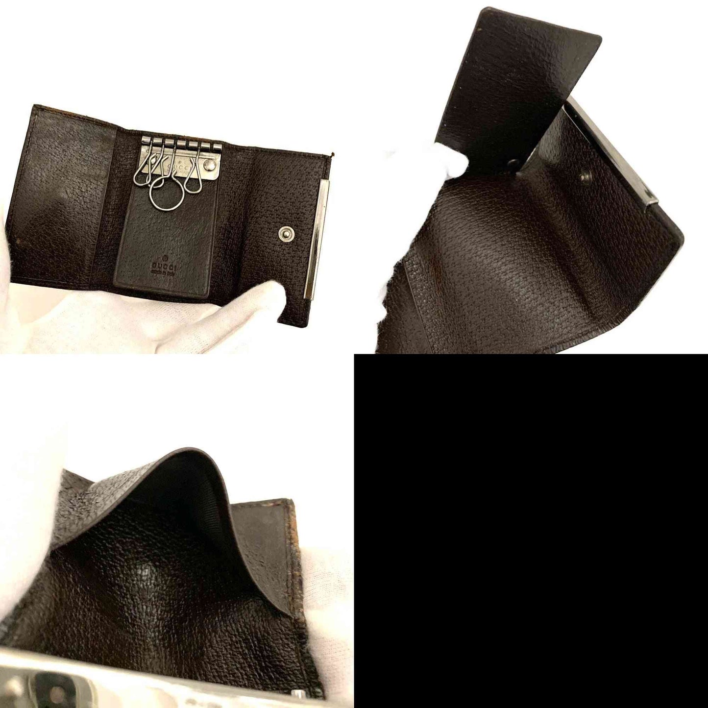 GUCCI GG Logo Canvas 6 Ring Key Case