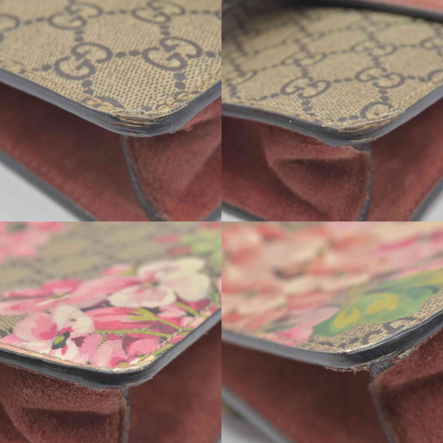 $2600 Gucci GG Supreme Monogram Blooms Mini Dionysus Shoulder Bag Beige Multicolor Dry Rose