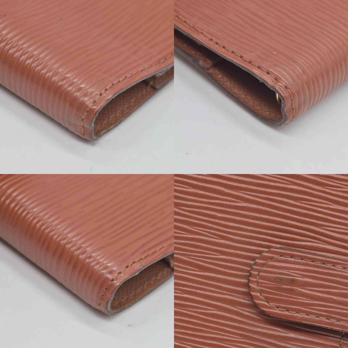 $505 1997 Louis Vuitton Epi Small Ring Agenda Cover Brown CONSIGNMENT CA0957