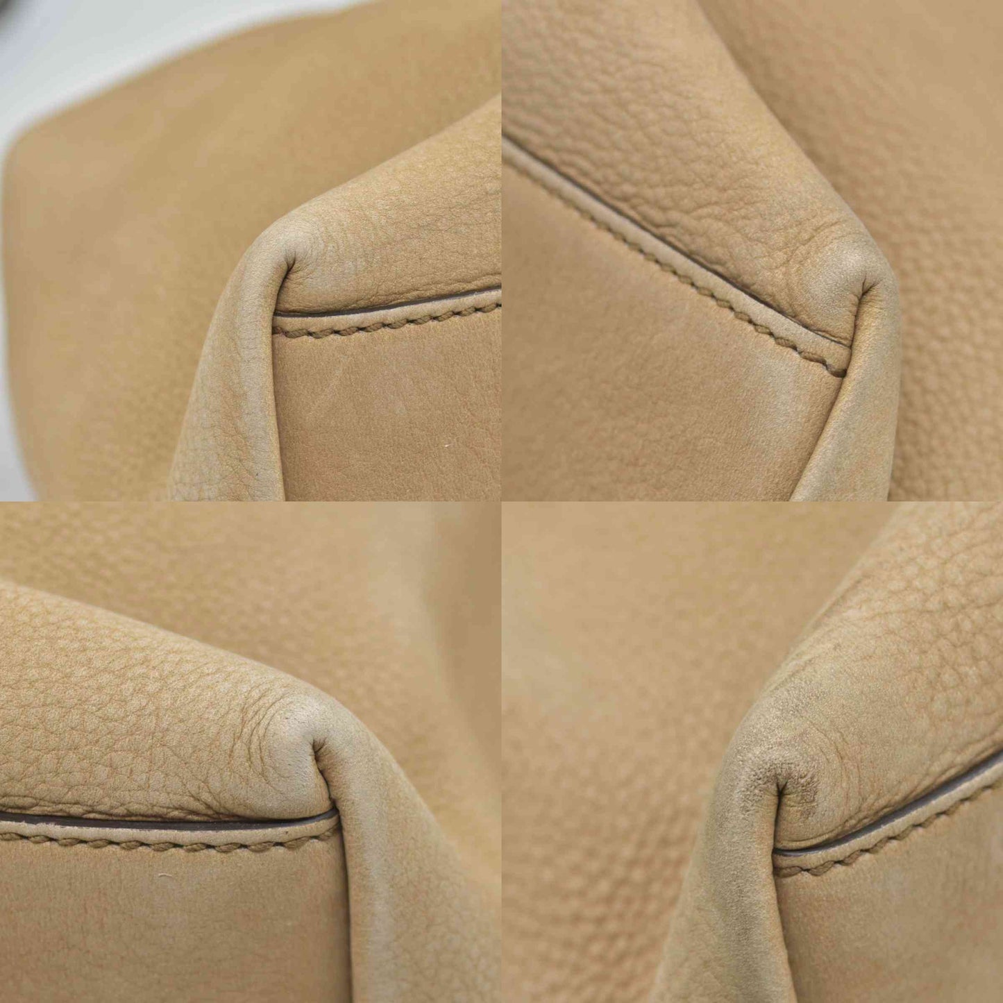 $1980 GUCCI Nubuck Medium Soho Double Chain Shoulder Bag Taupe