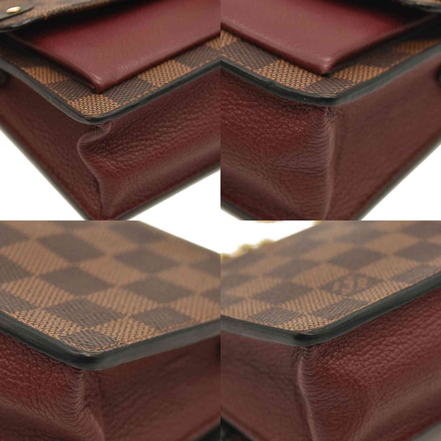 Louis Vuitton  Damier Ebene Vavin Chain Wallet Red