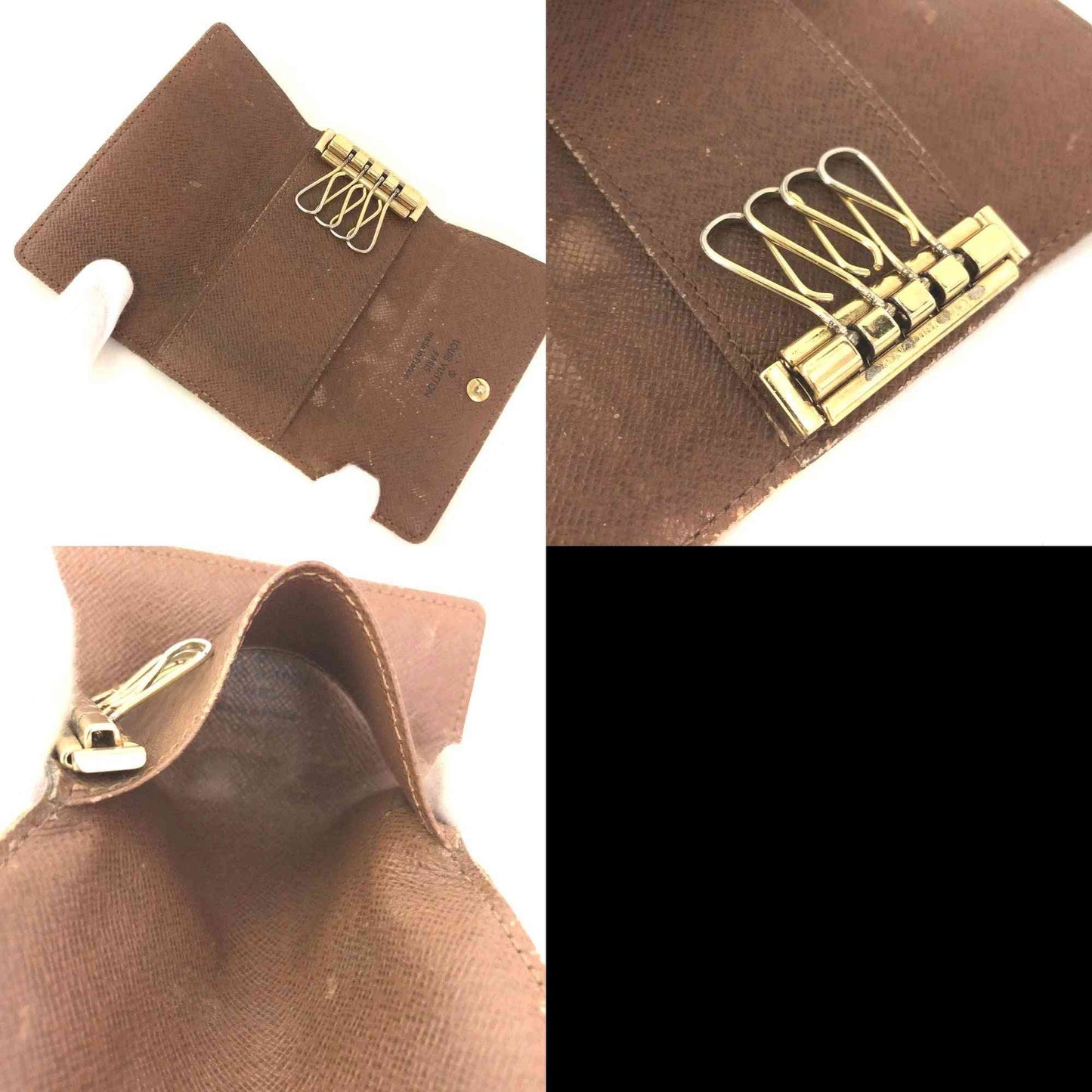 $345 2012 Louis Vuitton Monogram Multicles 4 Ring Key Case Brown RI2102