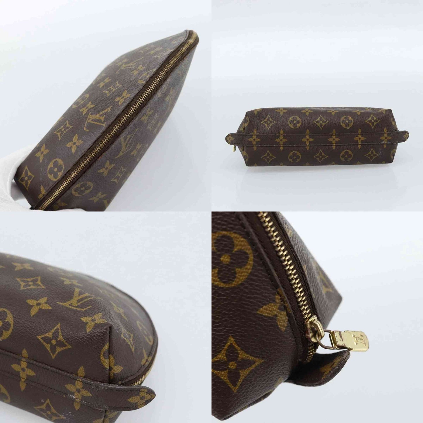 $620 2002 LOUIS VUITTON Monogram Trousse Demi Ronde TH0022