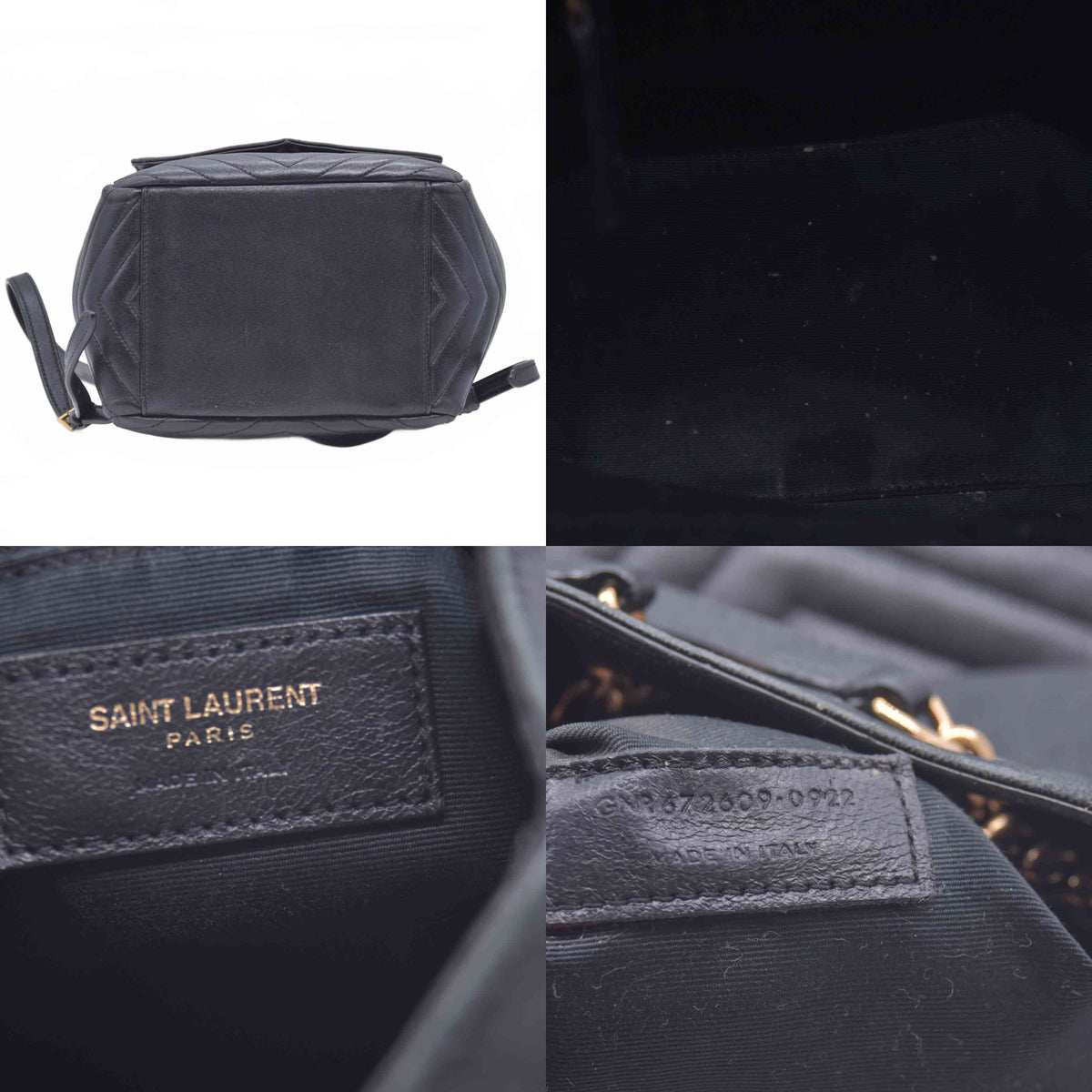 $2850 2022 Saint Laurent Lambskin Matelasse Monogram Joe Backpack Black 10021113