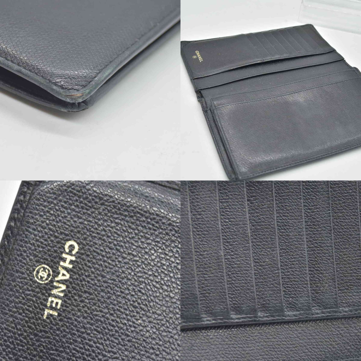 $925 Chanel  Interlocking CC Logo Leather Wallet CONSIGNMENT