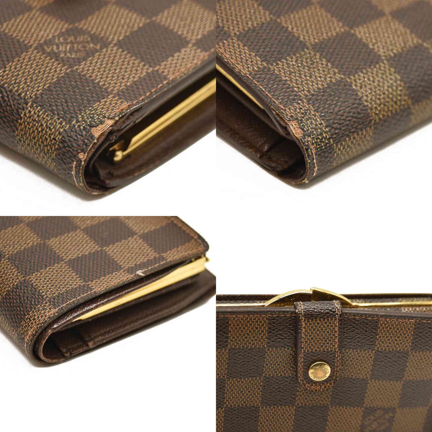 Louis Vuitton  Damier Ebene French Purse Wallet MI0025