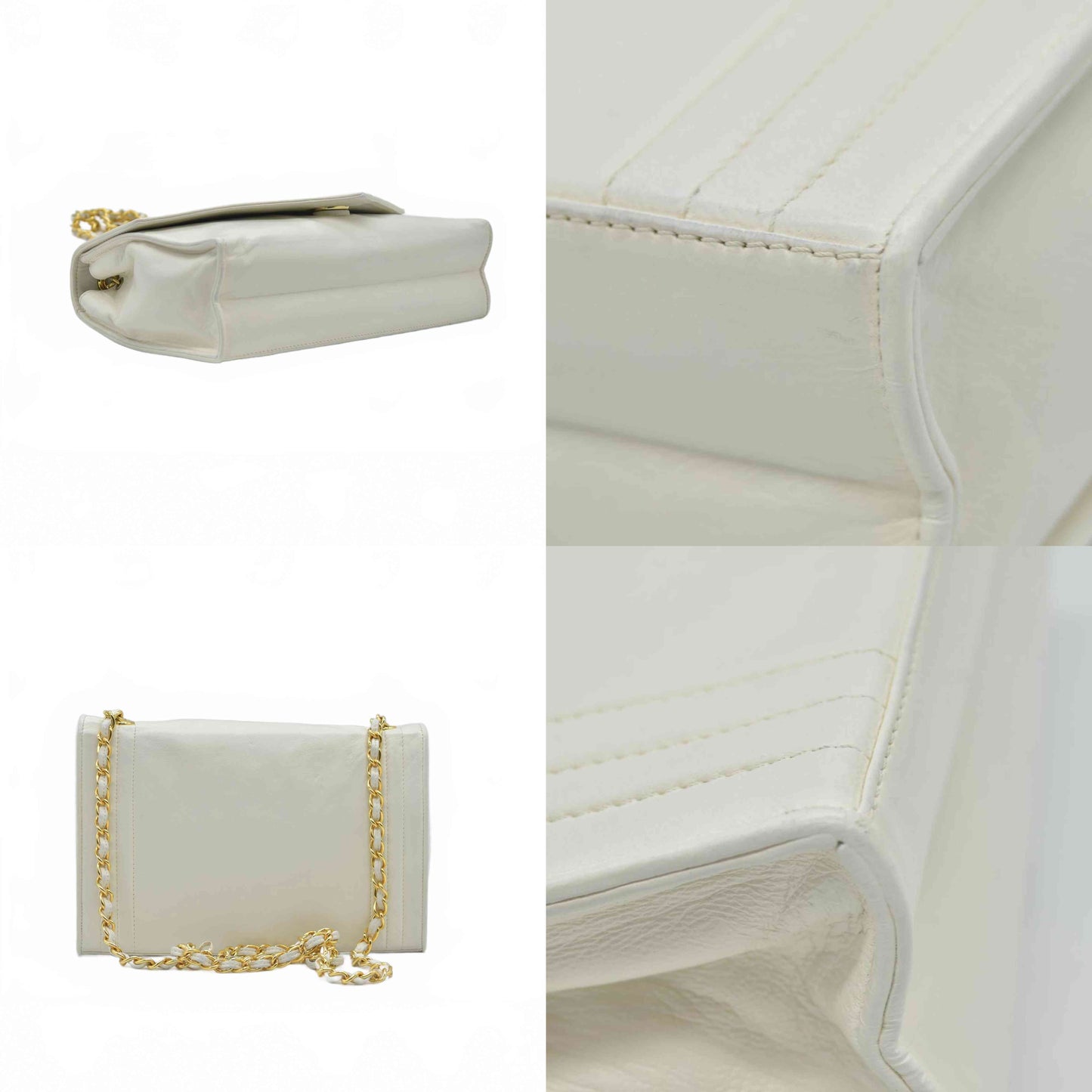 $3400 Chanel 1988 Tri-Border Lambskin Envelope Flap Bag