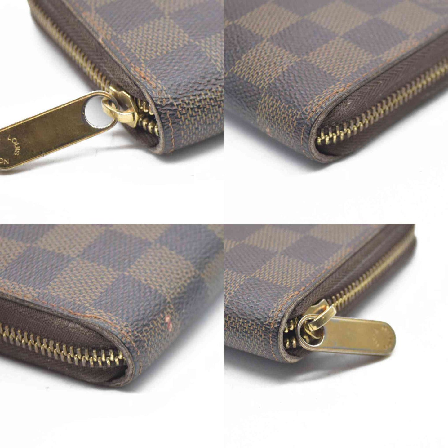 LOUIS VUITTON Damier Ebene Zippy Wallet Long Wallet VI1026