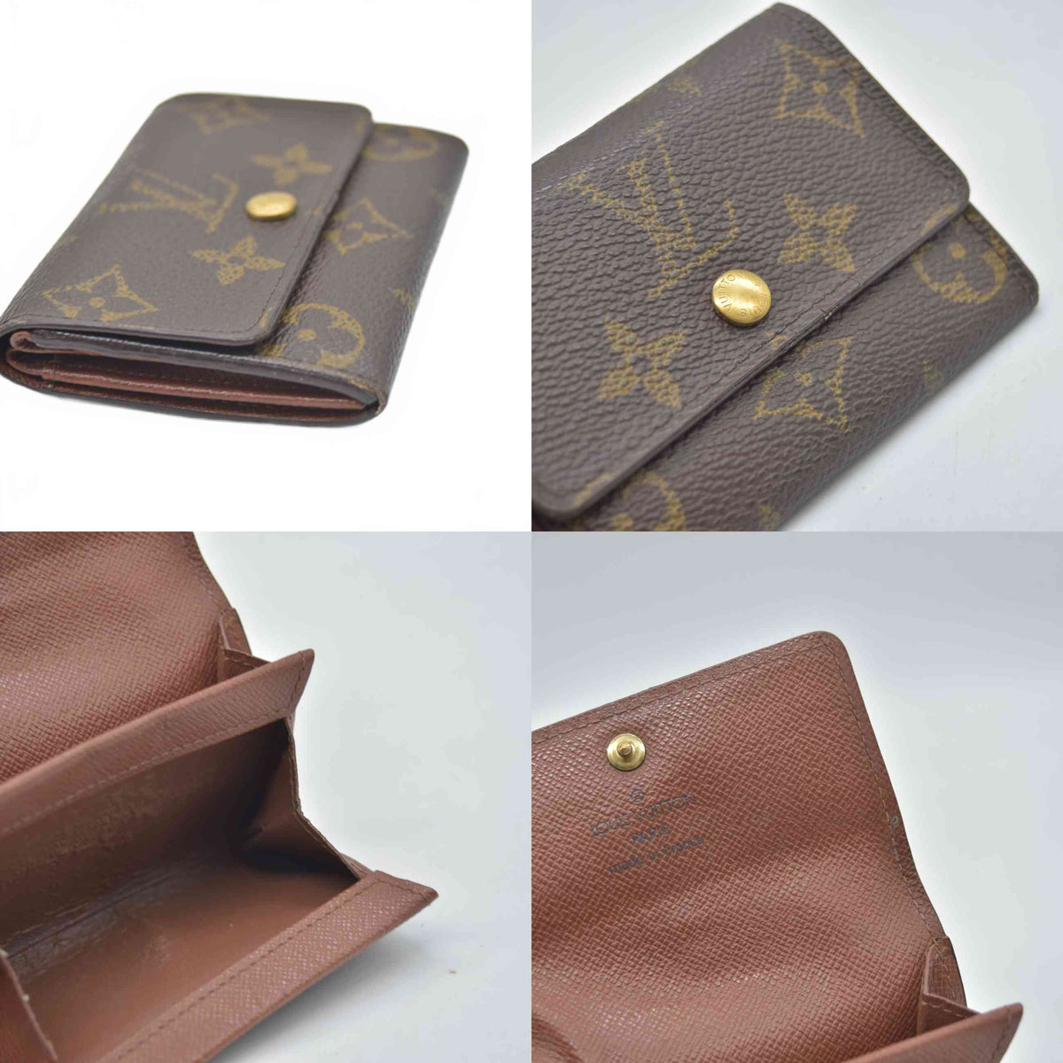 $440 2001 Louis Vuitton Monogram Porte-Monnaie Plat Coin Purse MI1001