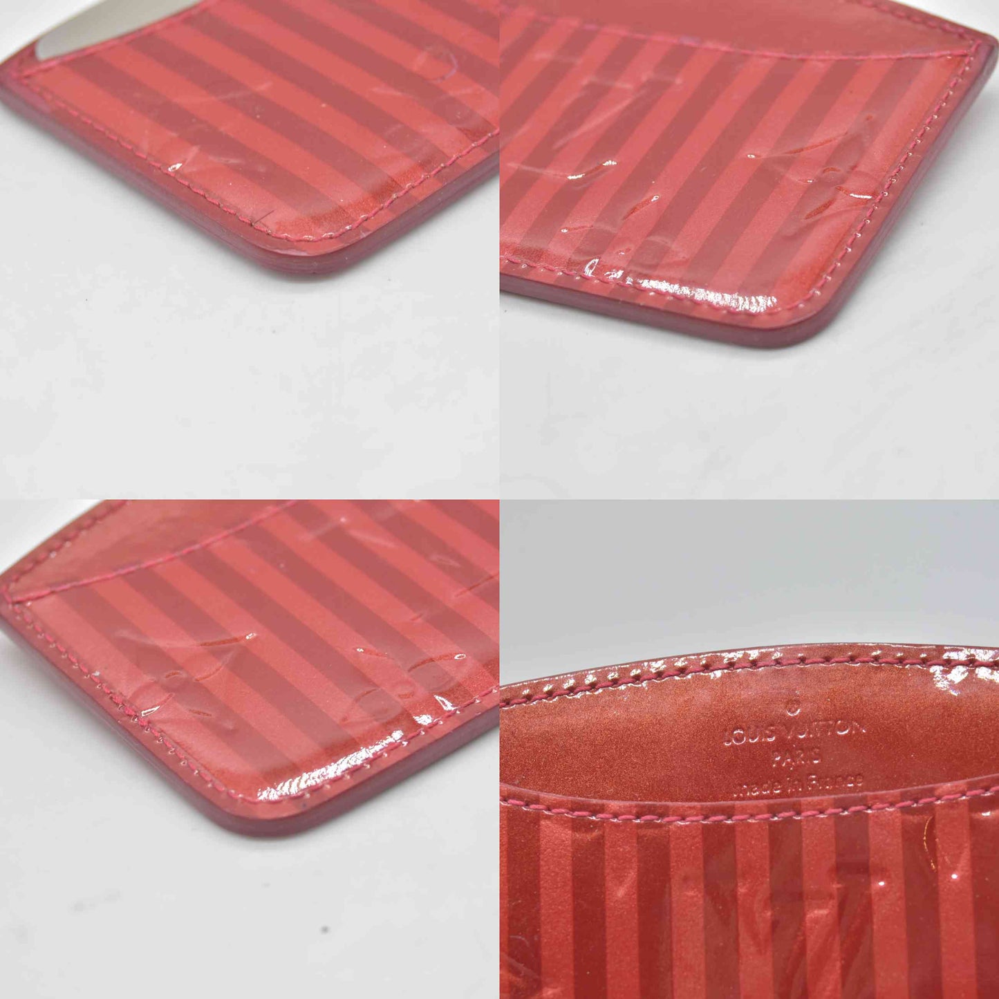 $400 2011 Louis Vuitton Etui Mirror Case Limited Edition Monogram Vernis Rayures TS4171