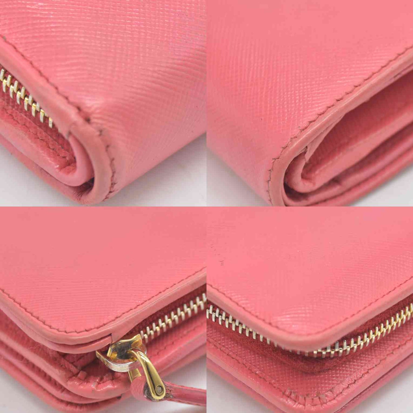 $560 Prada Saffiano Metal Compact Wallet Geranio