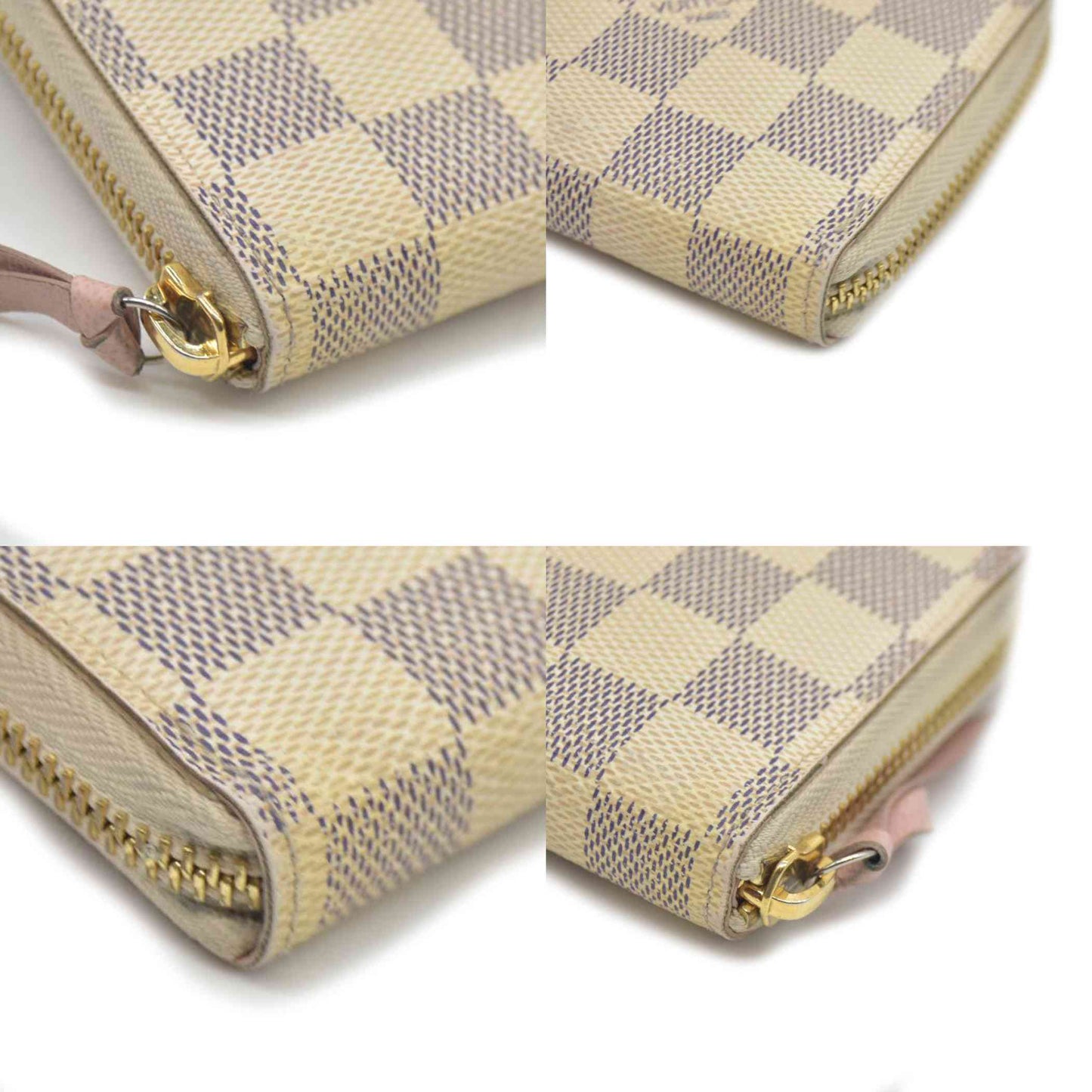 LOUIS VUITTON Damier Azur Clemence Wallet Rose Ballerine SD3129