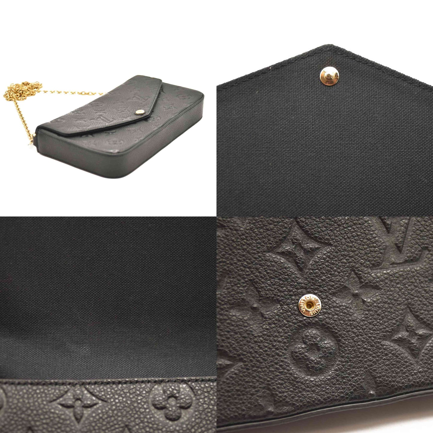 LOUIS VUITTON  Empreinte Pochette Felicie Chain Wallet Black