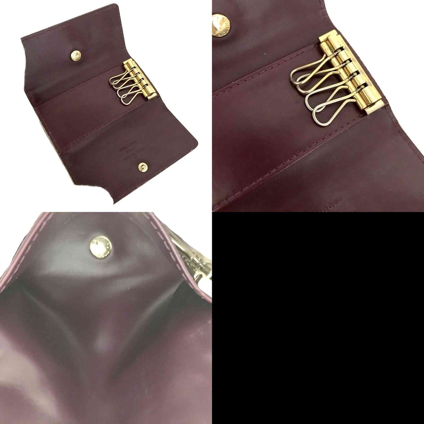 $350 2007 Louis Vuitton Monogram Vernis Leather 4 Ring Key Case CA4067