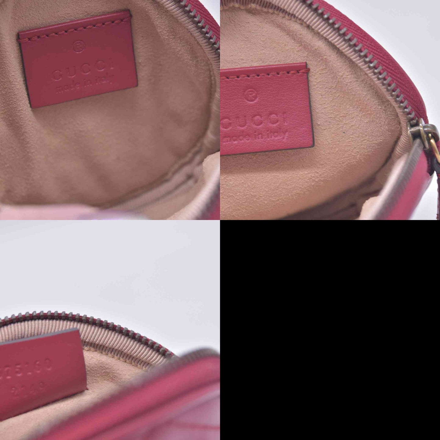 $470 Gucci Glazed Calfskin Matelasse Heart Mini GG Marmont Round Pouch Romantic Cerise CONSIGNMENT