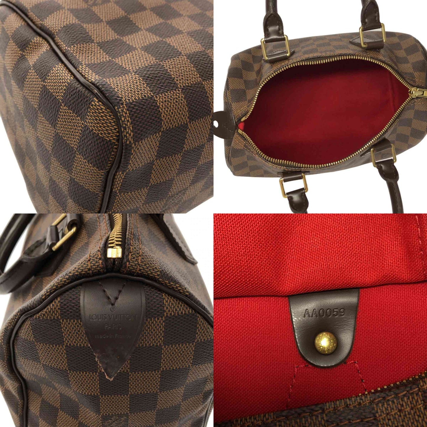 LOUIS VUITTON  Damier Ebene Speedy 25  AA0059