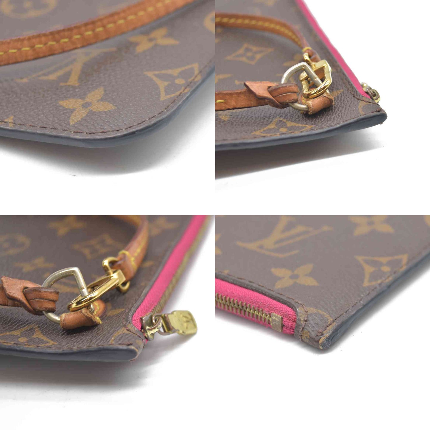 AUCTION $600 Louis Vuitton  Monogram Neverfull MM GM Pochette Pivoine