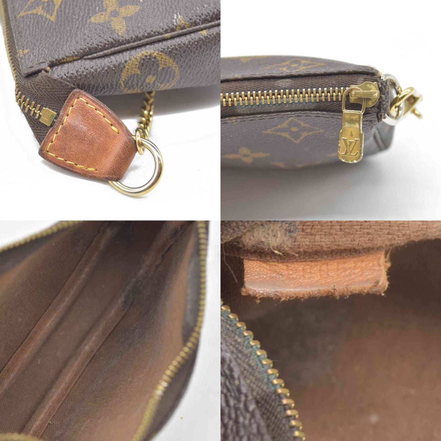 $810 Louis Vuitton Monogram Mini Pochette Accessories Pouch FL0055 2005