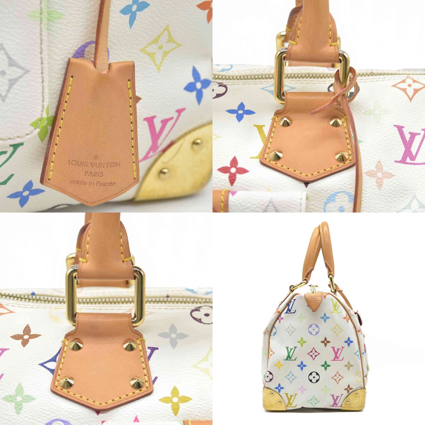 AUCTION $3150 Louis Vuitton  Monogram Muakami Speedy 30 White