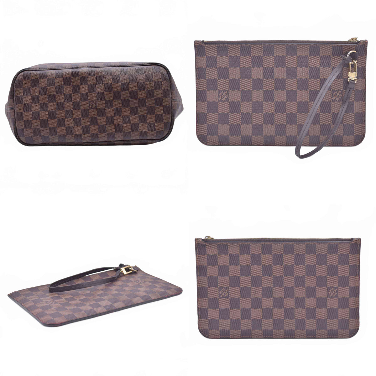 $2240 2020 Louis Vuitton Damier Ebene Neverfull MM with Pouch TX5220 10020401