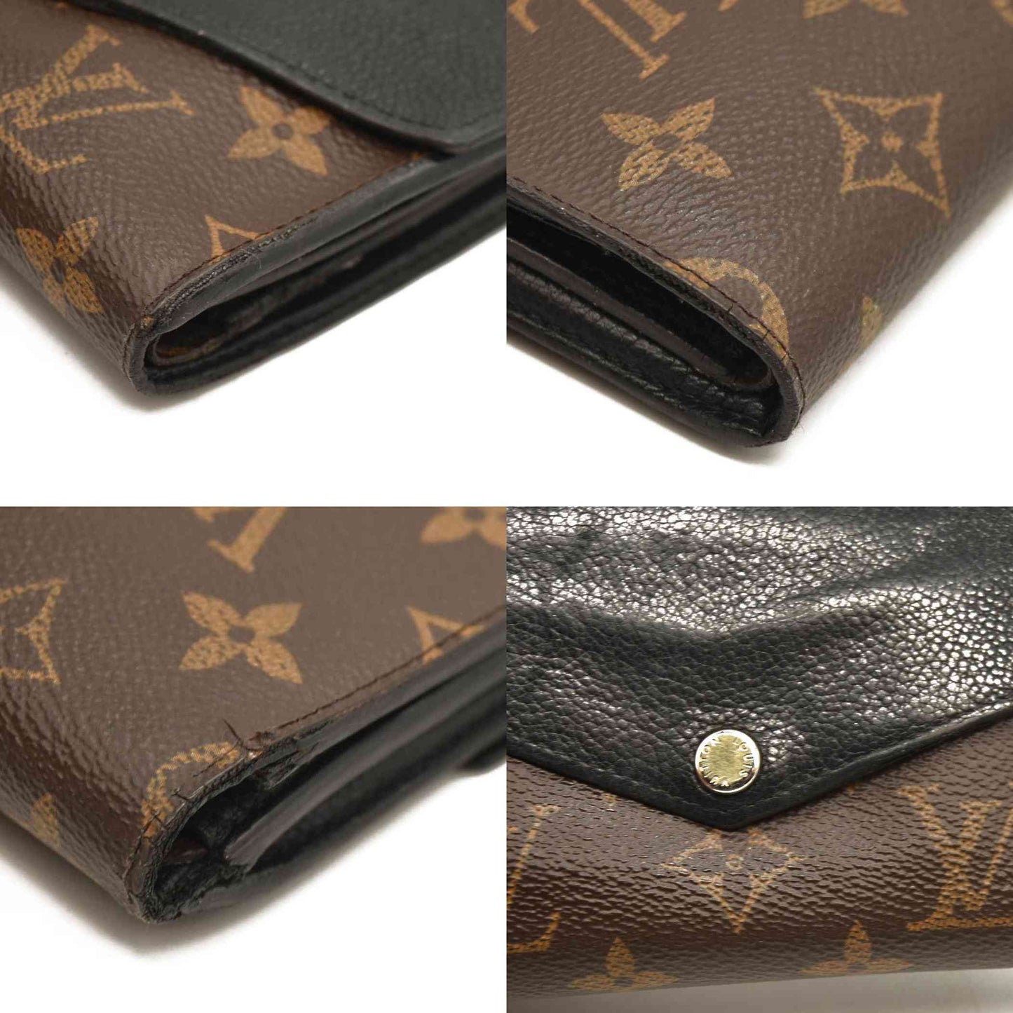 Louis Vuitton  Monogram Pallas Compact Wallet Black CA0166