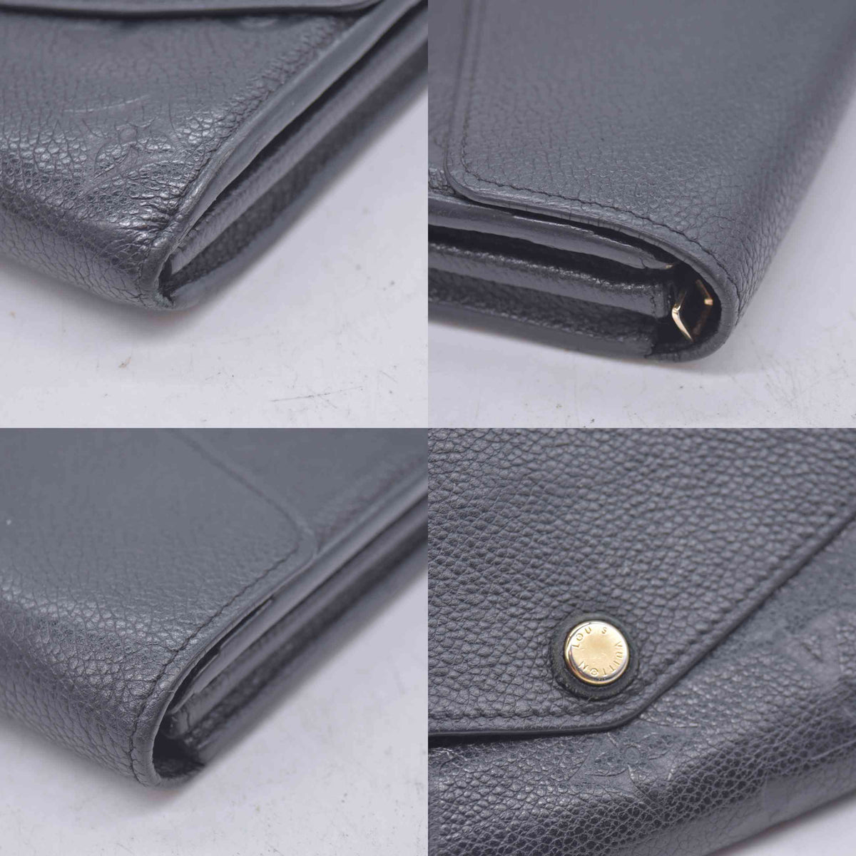 $1060 2015 Louis Vuitton Empreinte Sarah Wallet NM Black CA4105