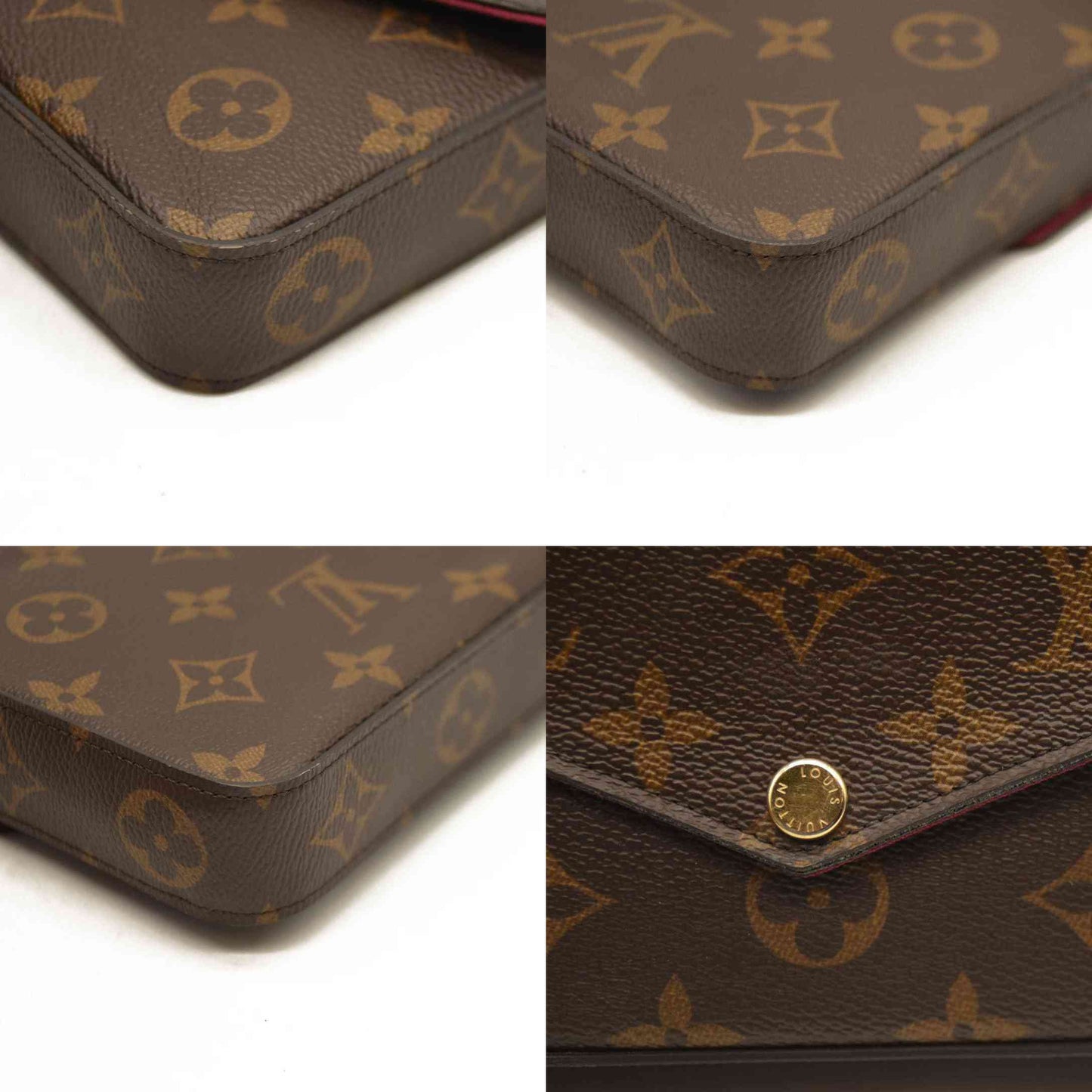 Louis Vuitton  Monogram Pochette Felicie Chain Wallet Fuchsia