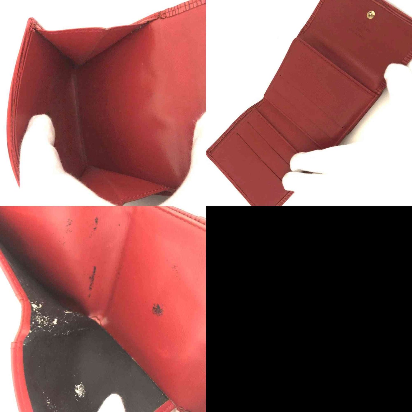 AUCTION $650 Louis Vuitton Epi Porte Feiulle Elise Credit Leather Trifold Wallet Red CA1925