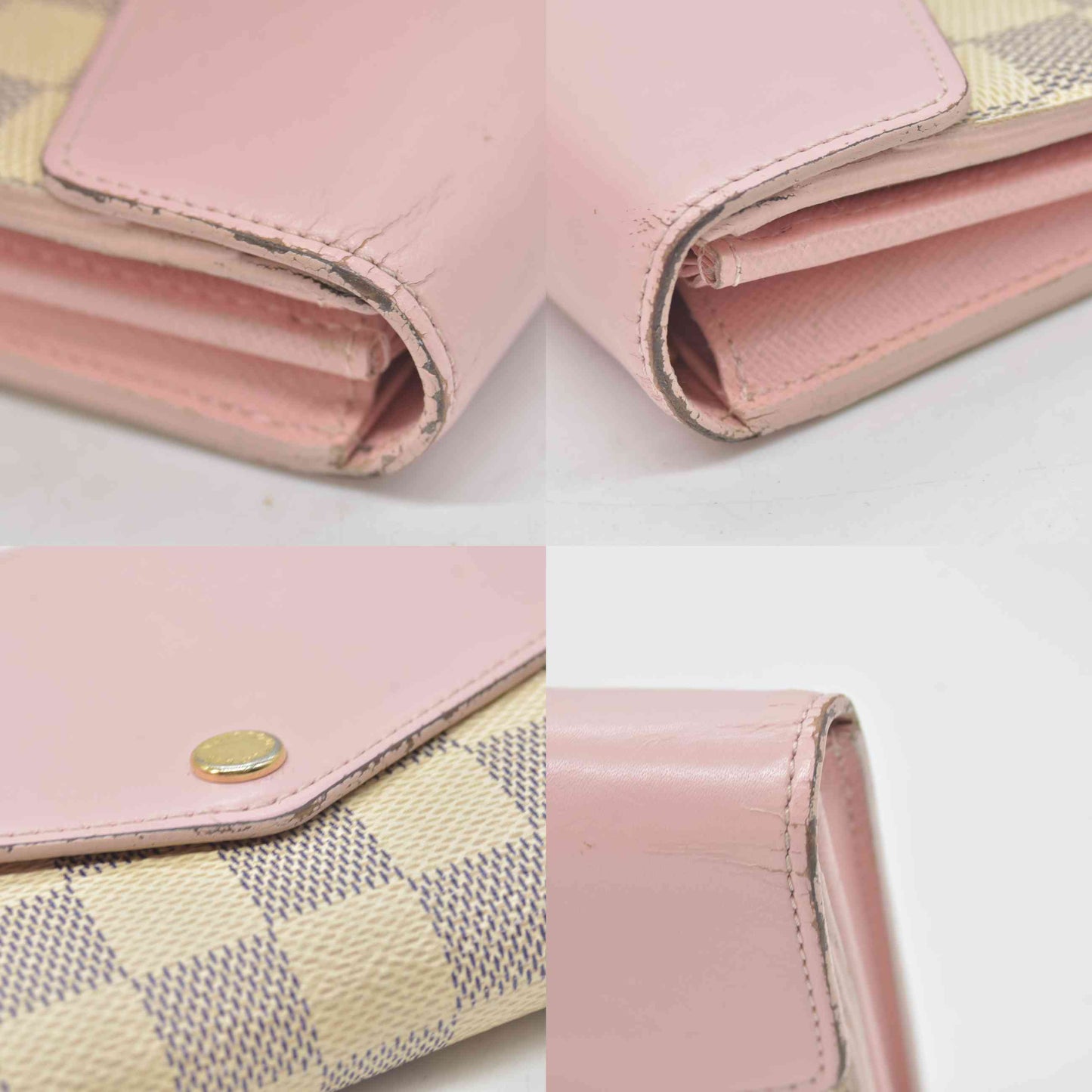 $725 Louis Vuitton Damier Azur Portefeiulle Sarah Long Bifold Wallet MI0169