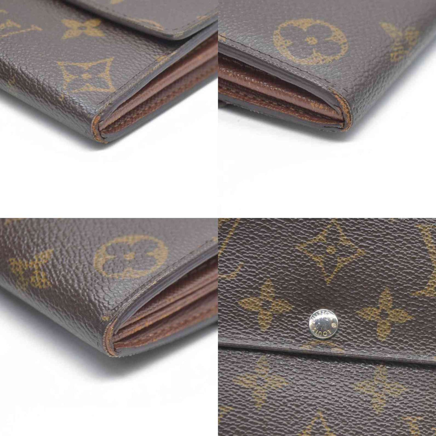 Louis Vuitton Monogram Portefeiulle Sarah Long Bifold Wallet Brown CA1141