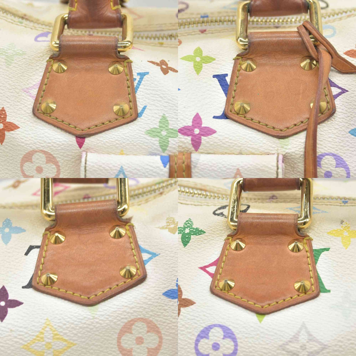 $3150 Louis Vuitton Monogram Multicolor Speedy 30 White 2004