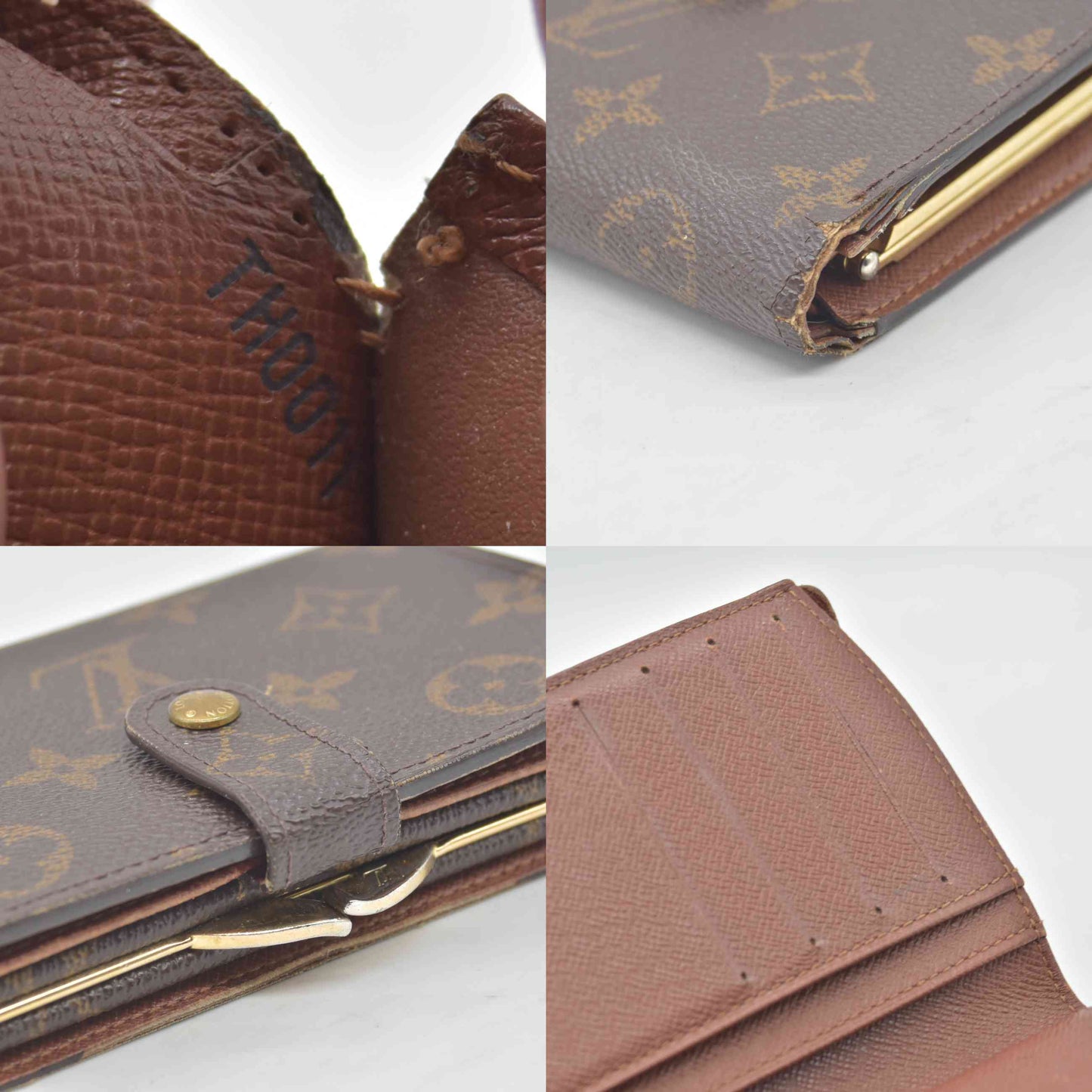 $750 2001 Louis Vuitton Monogram French Purse Wallet TH0011