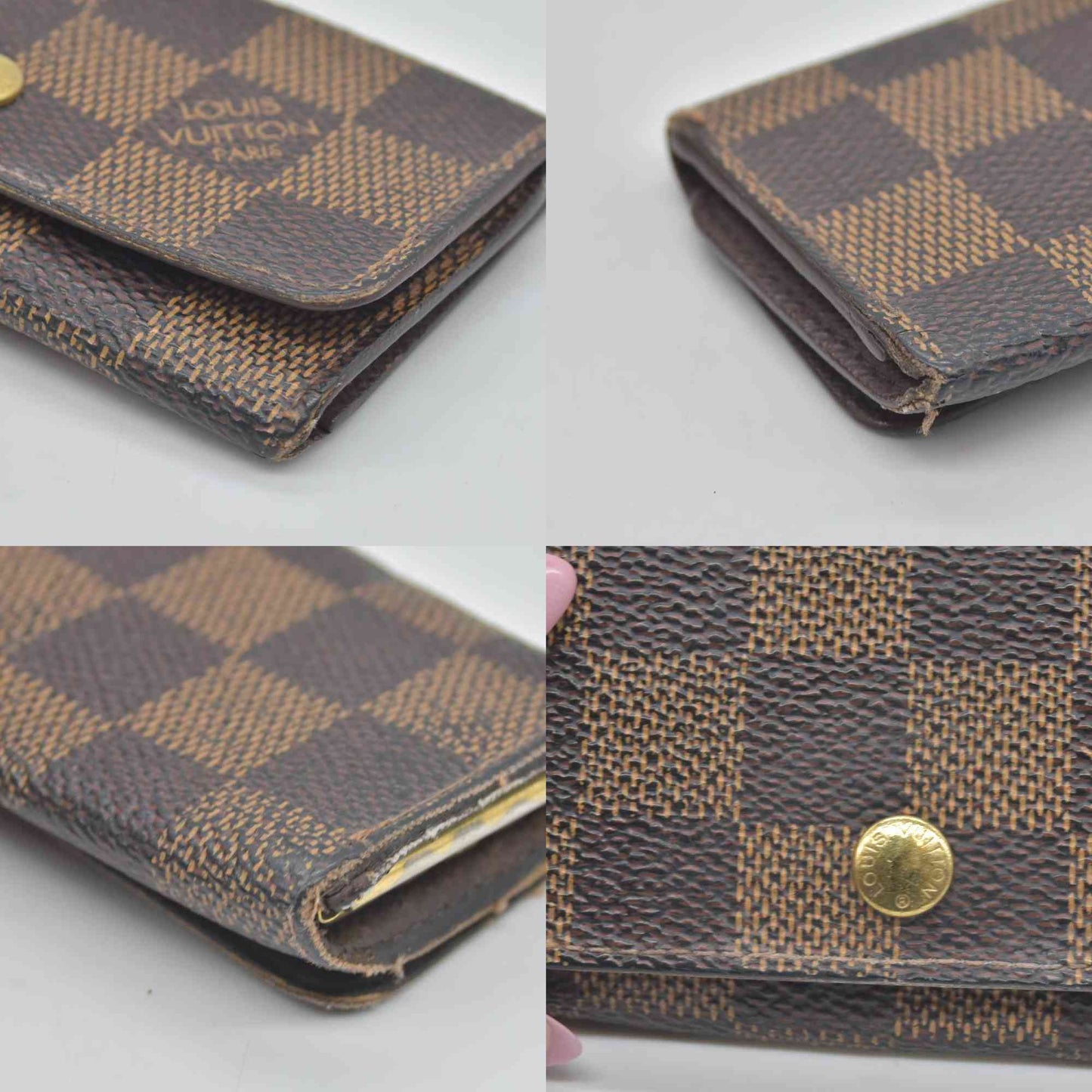 $345 2000 Louis Vuitton  Damier Ebene Multicles 4 Key Holder FL0026 CONSIGNMENT