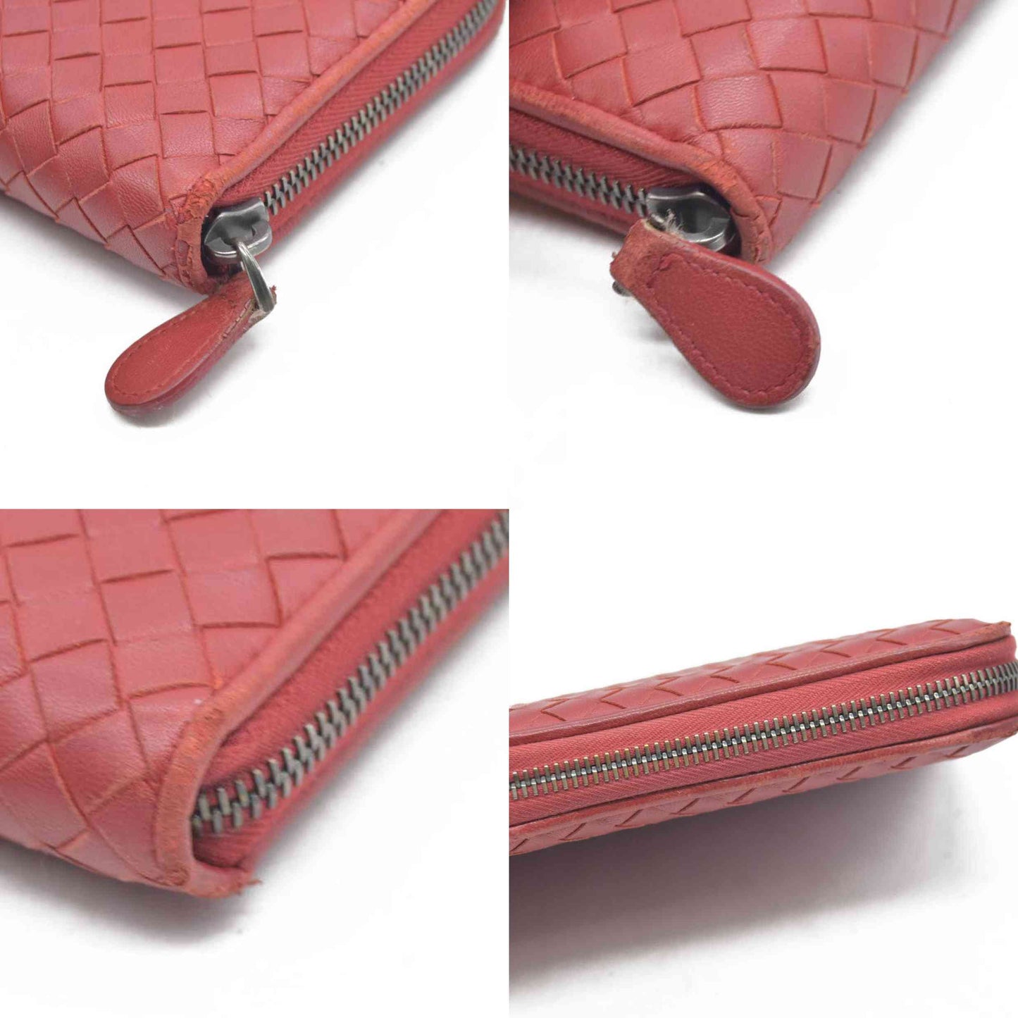 $1050 Bottega Veneta Nappa Intrecciato Zip Around Wallet Mallow