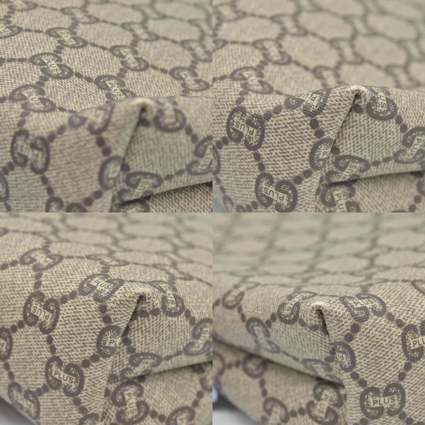 $880 Gucci GG Gucci Plus PVC Leather Pouch Clutch Bag
