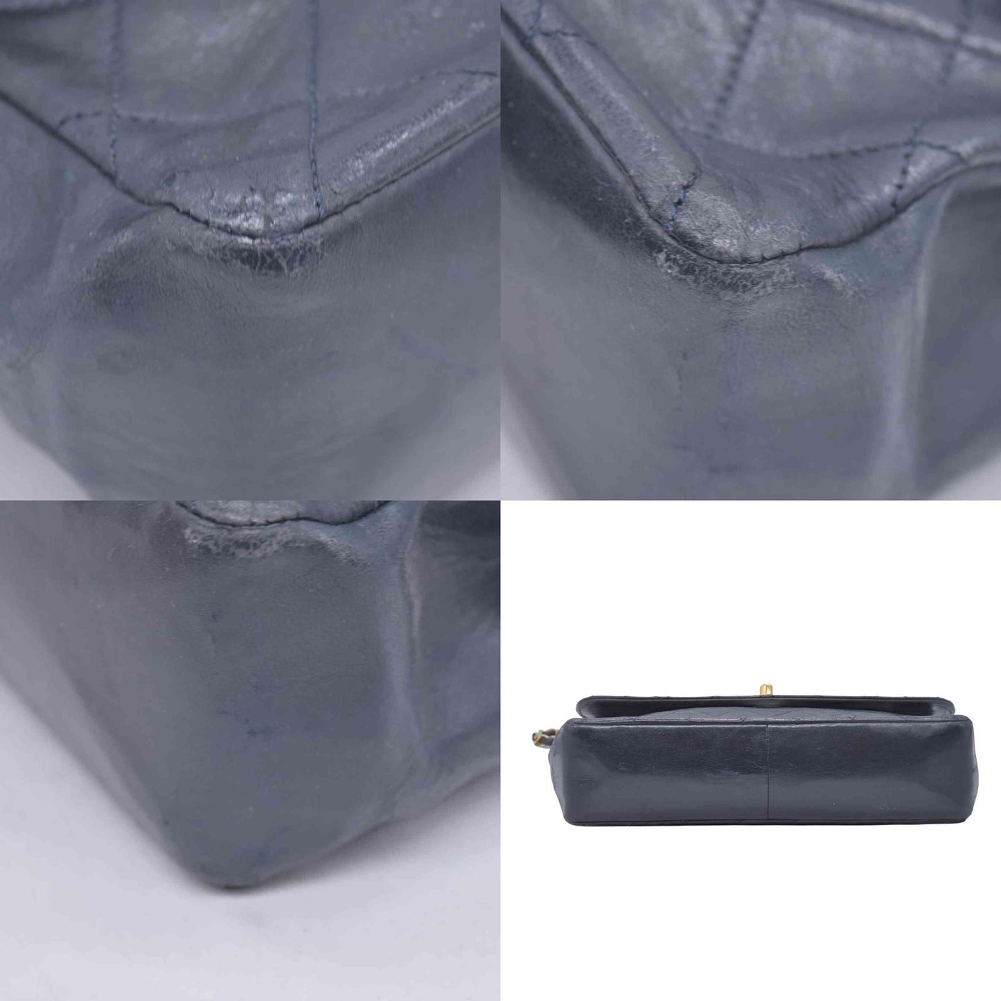 $4600 Chanel 1989-1991 Navy Lambskin Quilted Flap Bag 24k Gold Hardware CONSIGNMENT