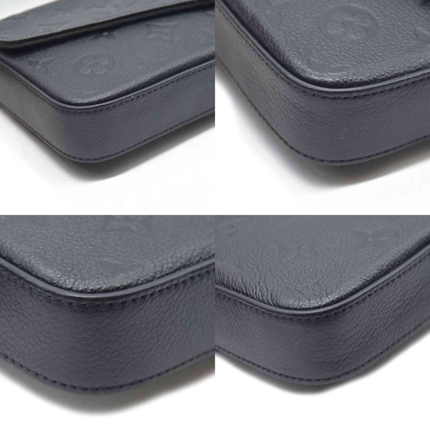 $1720 AUCTION Louis Vuitton  Empreinte Pochette Felicie Chain Wallet Black RFID New Model