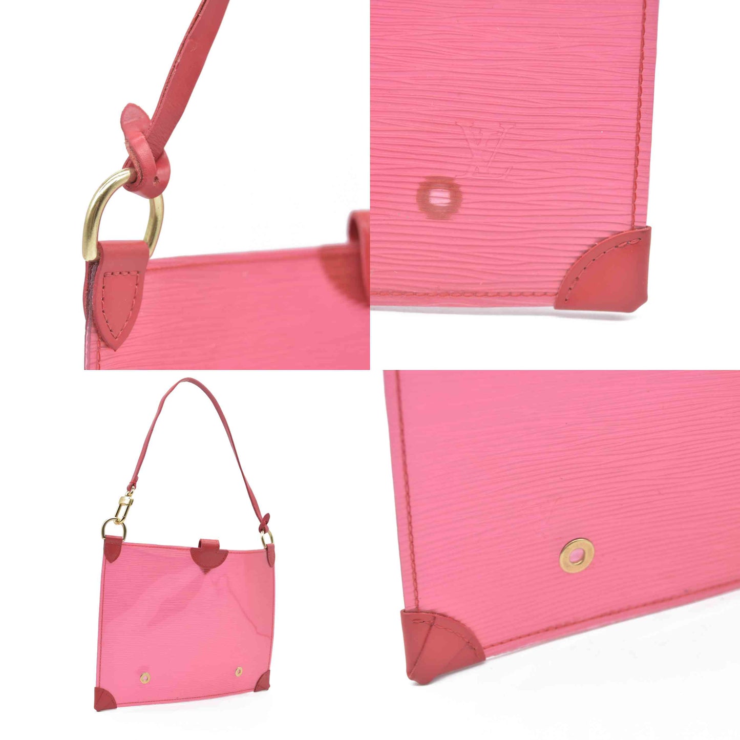 Louis Vuitton Clear Red Epi Leather Plage Clear Pochette Accessoires