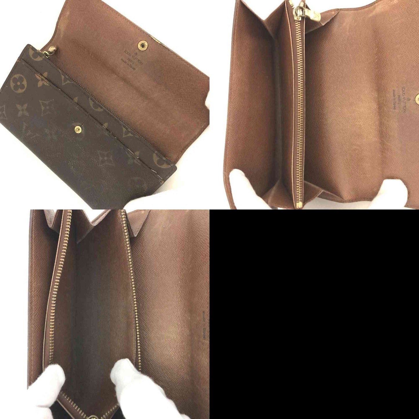 Louis Vuitton Monogram Portefeiulle Sarah Long Bifold Wallet Brown CA0918