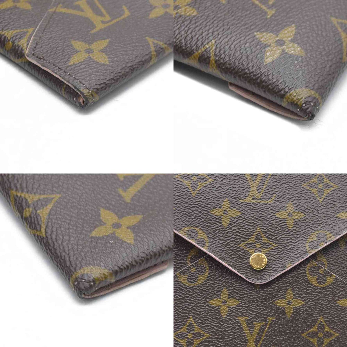 AUCTION $810 LOUIS VUITTON Monogram Large Kirigami Pochette Insert Rose Ballerine SN4158