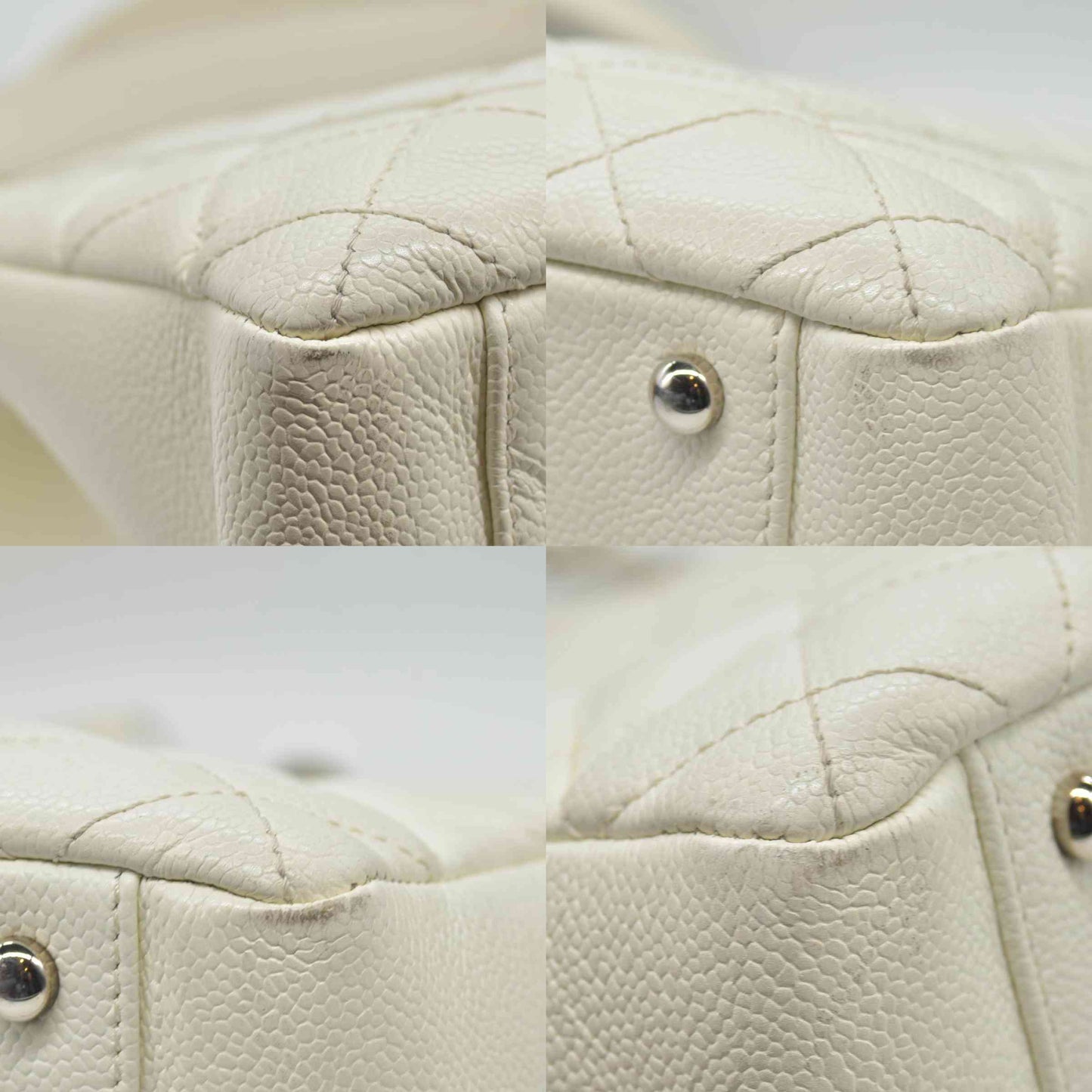 $3500 Chanel Caviar Quilted XL Grand Shopping Tote GST White 2011-2012