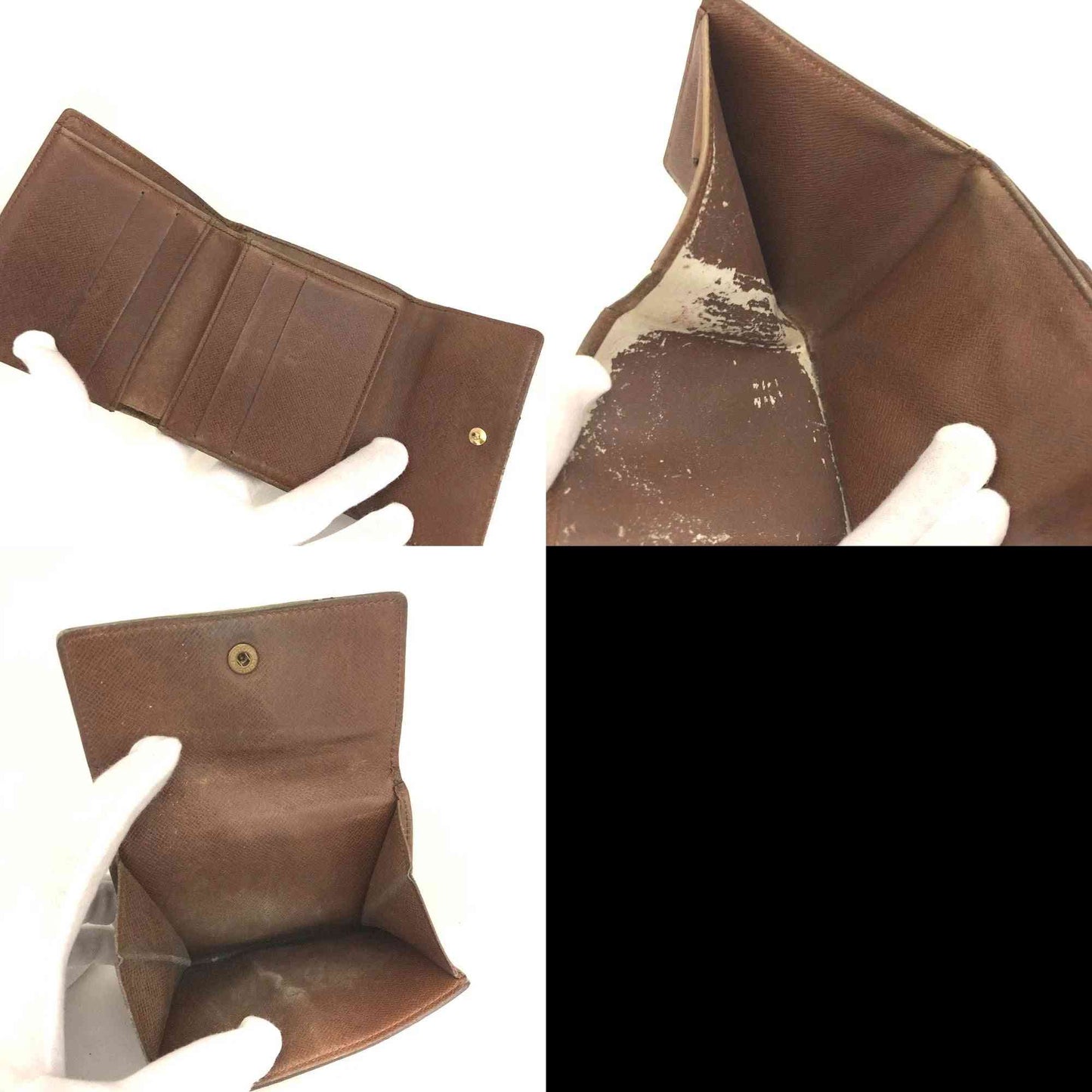 Louis Vuitton Monogram Portefeiulle Elise Trifold Wallet Brown TH0945