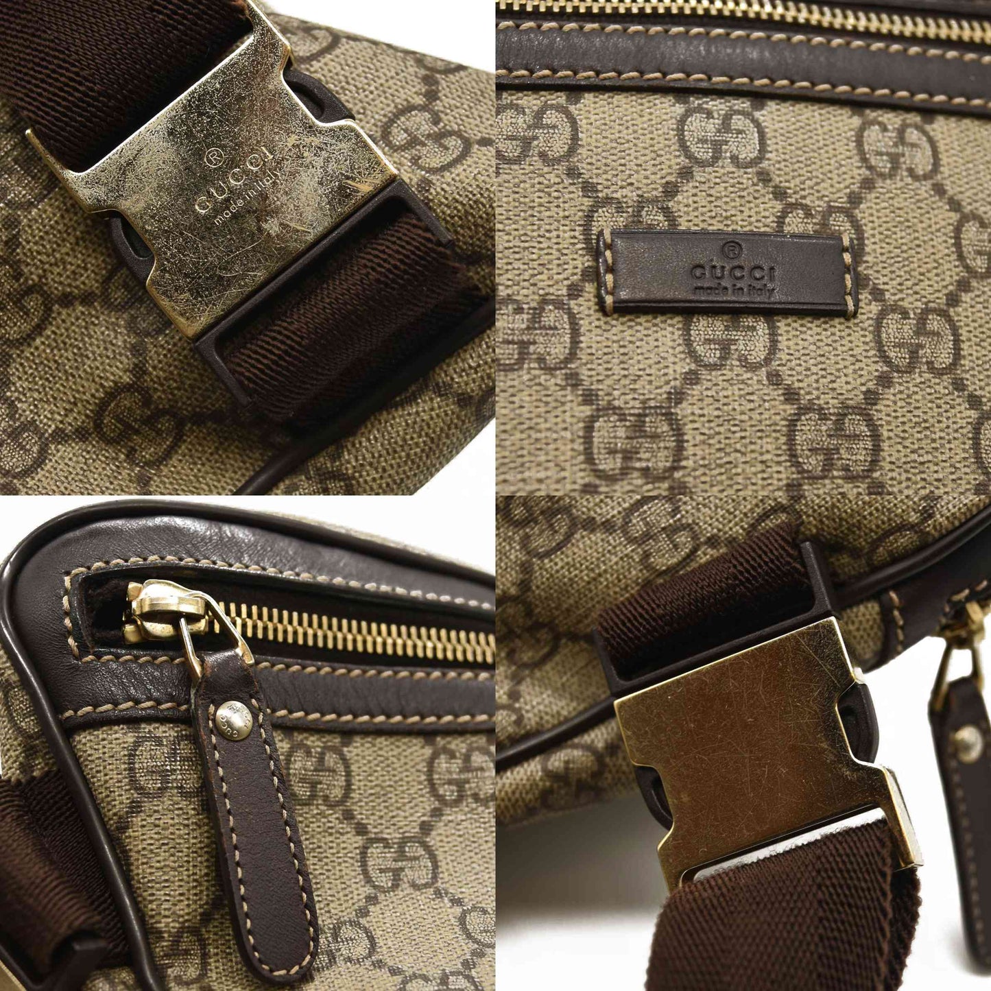 Gucci  GG Plus Monogram Belt Bag Dark Brown