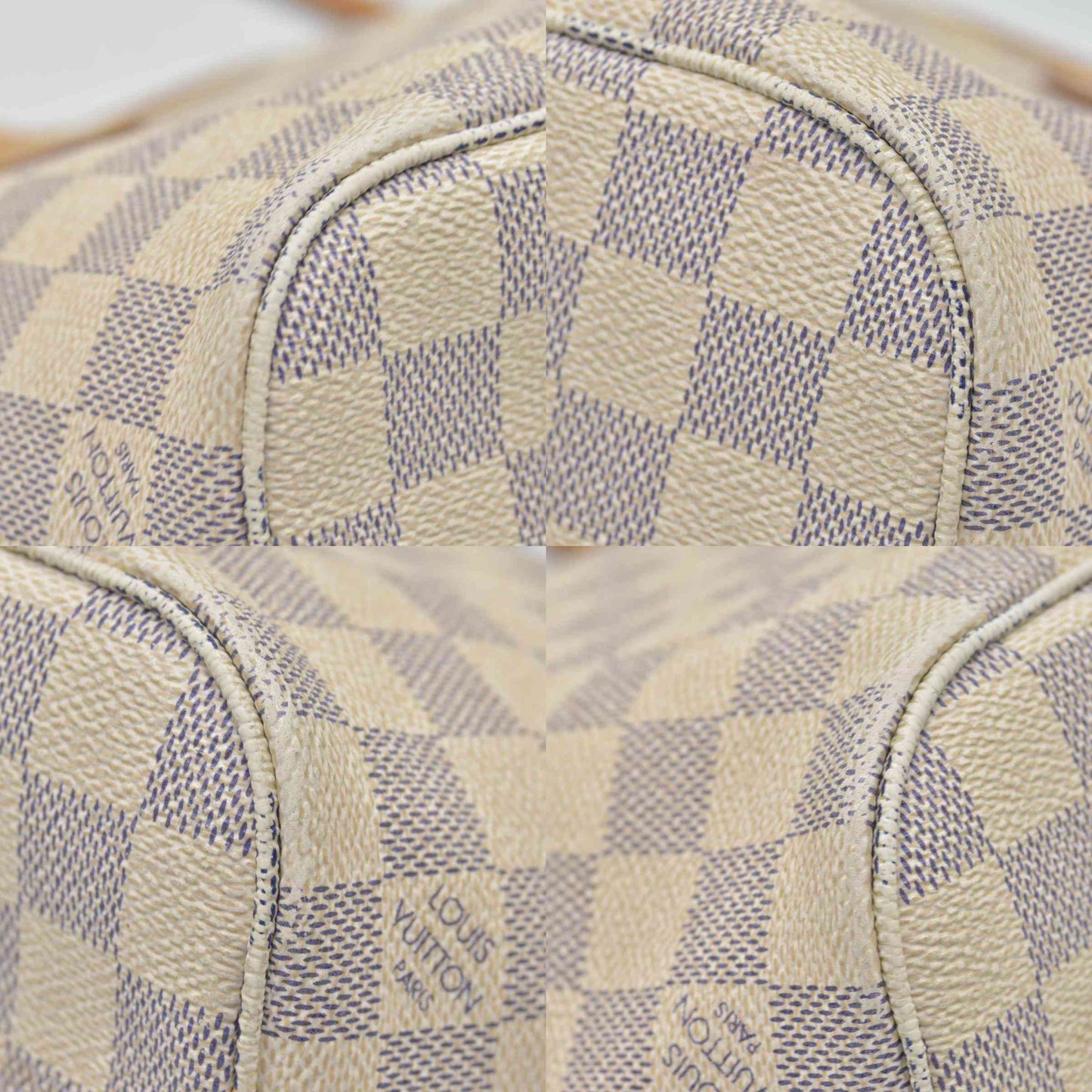 $2160 Louis Vuitton Damier Azur Neverfull PM Tote Bag Handbag AR3164
