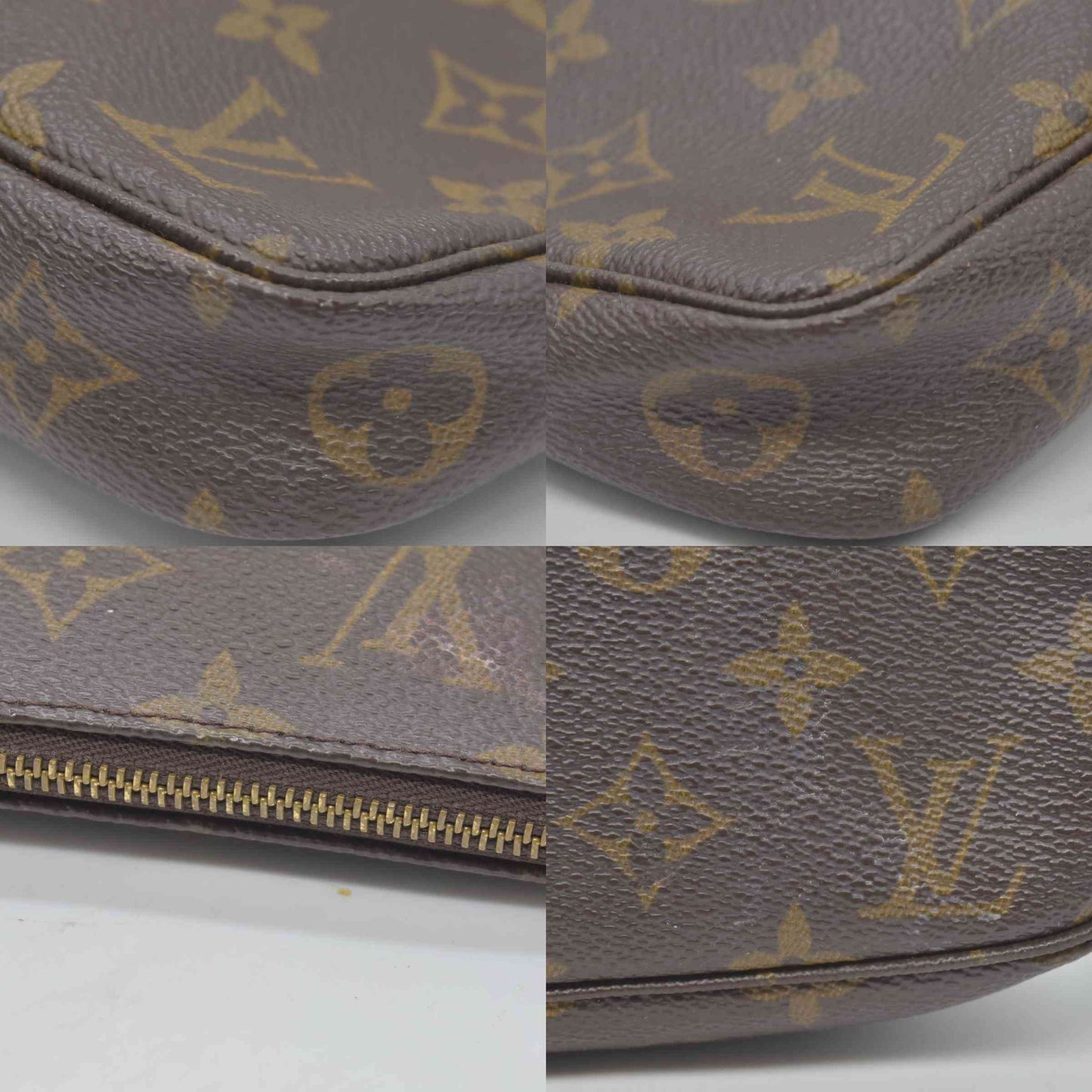 $1290 2000 Louis Vuitton LV Pochette Accessoires Brown Monogram CA0070