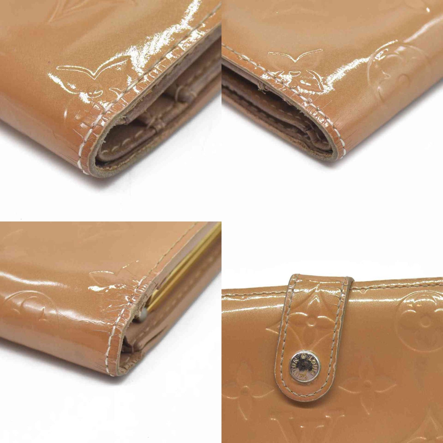 $935 Louis Vuitton Monogram Vernis Kisslock French Wallet Wallet MI0096
