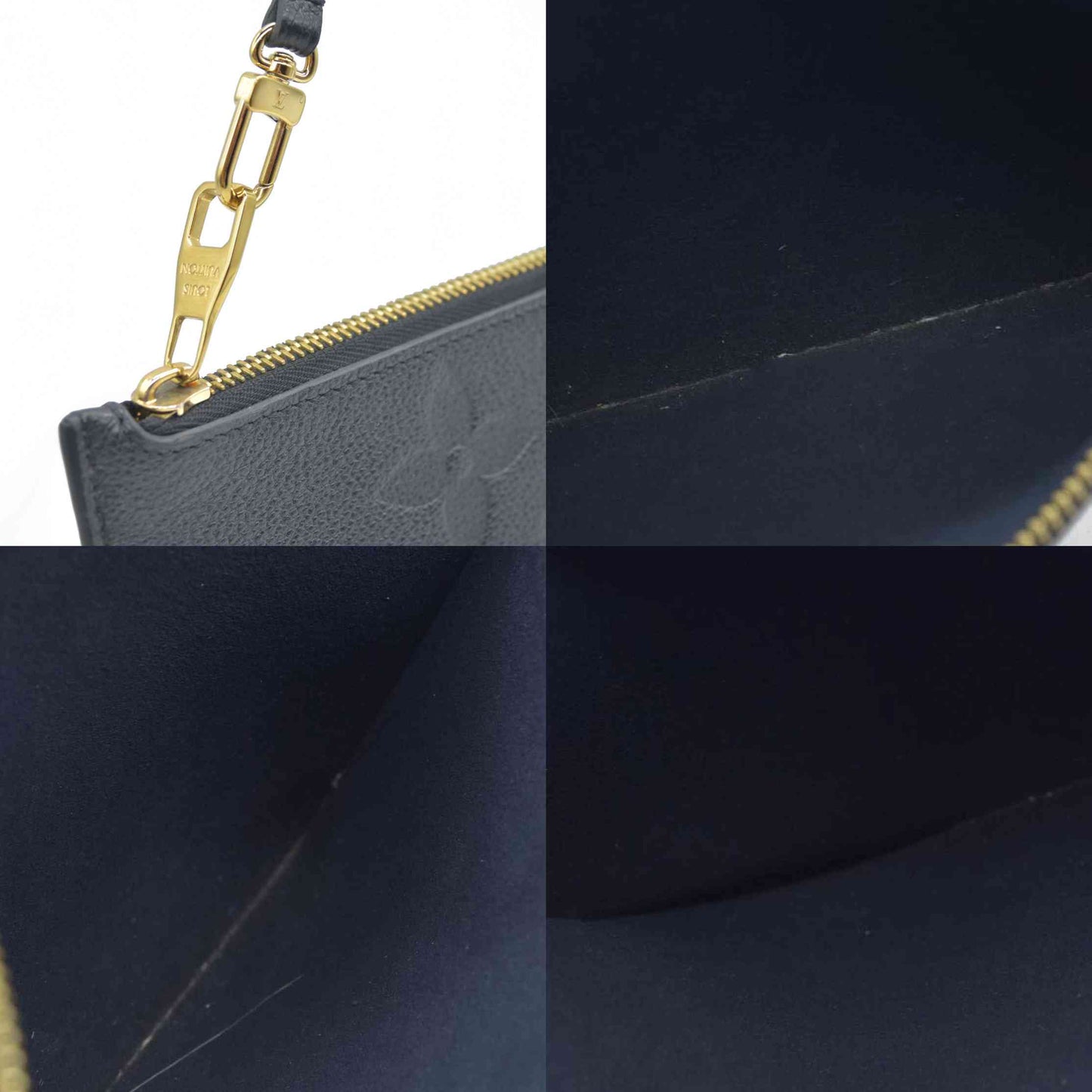 $1200 Louis Vuitton Empreinte Monogram Giant Neverfull MM Pochette Black
