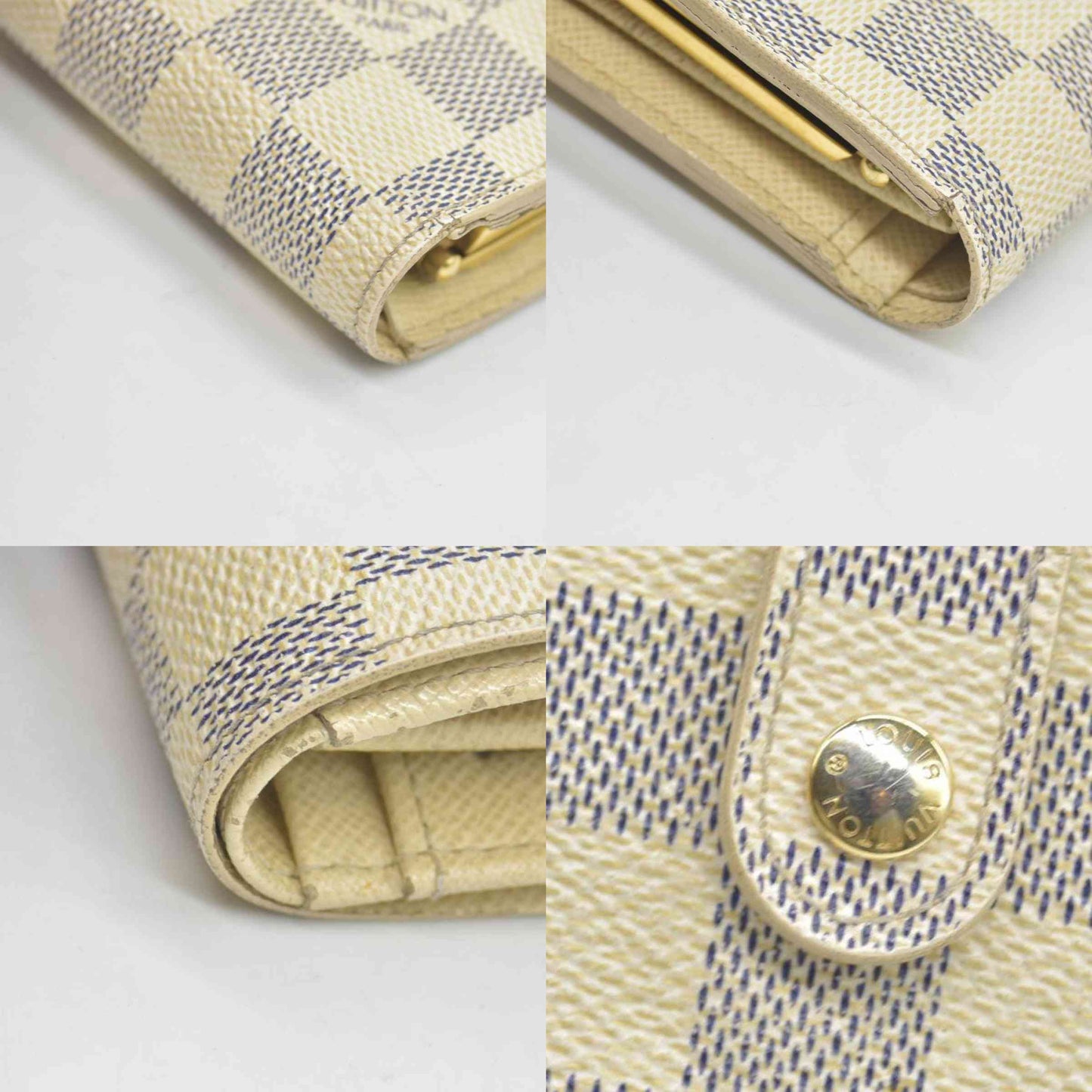 $750 2009 Louis Vuitton Damier Azur French Purse Wallet CONSIGNMENT MI4079